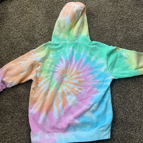 SOLD Polaroid Tie Dye rainbow sweatshirt hoodie size womens medium - Picture 4 of 4